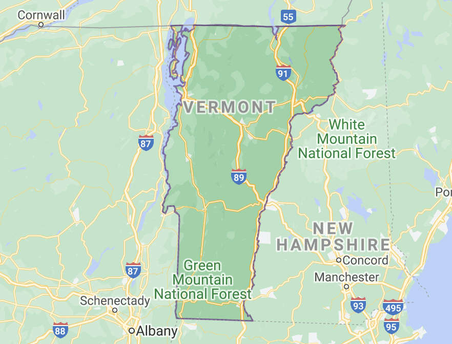 vermont state map